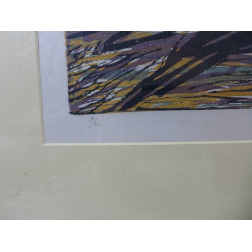 420 - SIGNED LIMITED EDITION PRINT, POSSIBLY BY ROBERT BEARD, ABSTRACT SCENE OF FIGURES, SIGNED AND DATED ... 