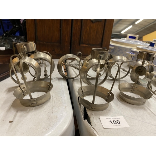 100 - A QUANTITY OF 19TH CENTURY ARCTIC CANDLE LAMP HOLDERS