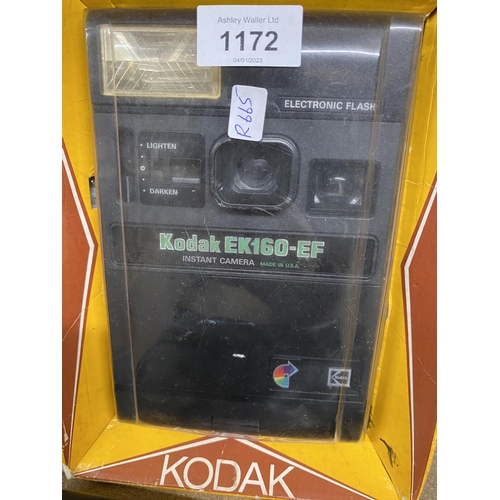 1172 - A VINTAGE BOXED KODAK EK-160-EF INSTANT CAMERA