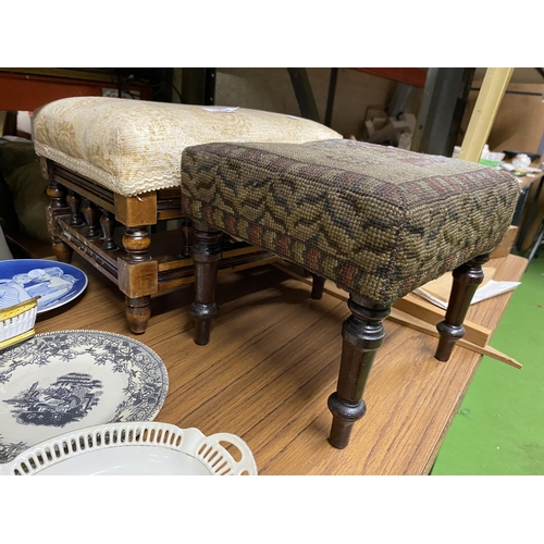 1178 - TWO VINTAGE FOOTSTOOLS