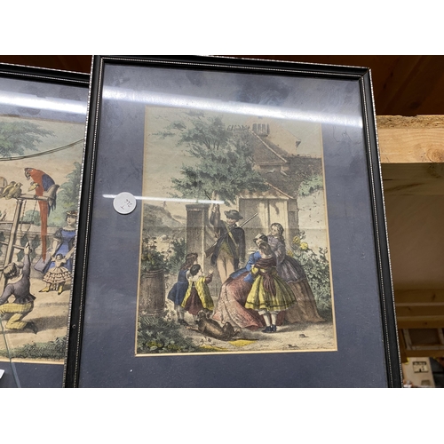 1185 - A GROUP OF FIVE FRAMED ENGRAVINGS