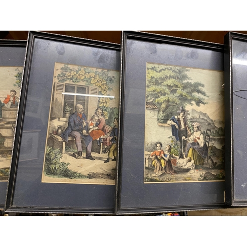 1185 - A GROUP OF FIVE FRAMED ENGRAVINGS