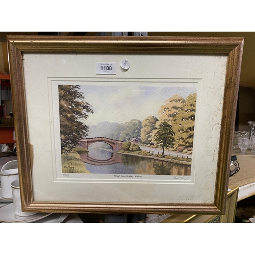 1188 - A FRAMED PENCIL SIGNED STUART LONG PRINT