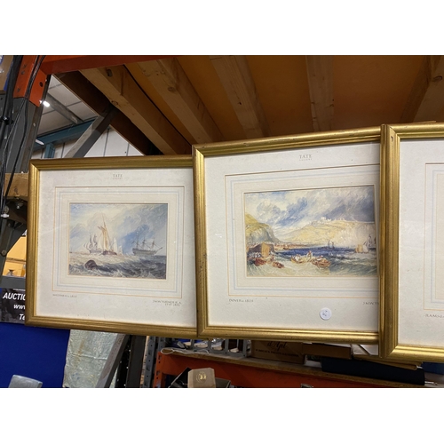 1190 - A GROUP OF THREE GILT FRAMED 'TATE GALLERY' PRINTS