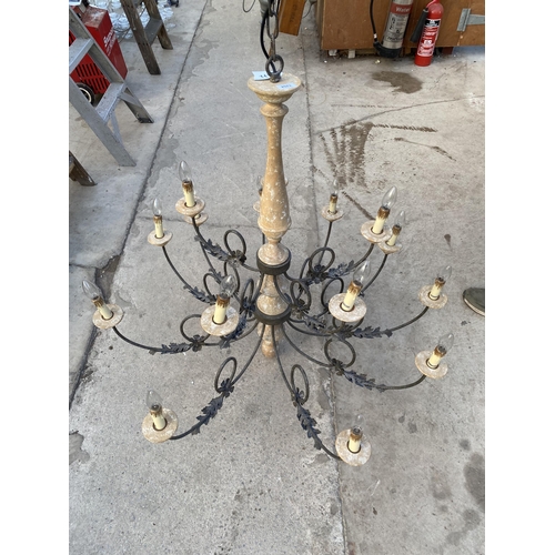 1204 - A VINTAGE STYLE 15 BRANCH CEILING LIGHT FITTING