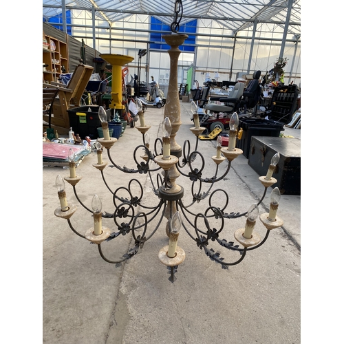 1204 - A VINTAGE STYLE 15 BRANCH CEILING LIGHT FITTING