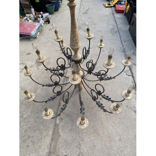 1204 - A VINTAGE STYLE 15 BRANCH CEILING LIGHT FITTING