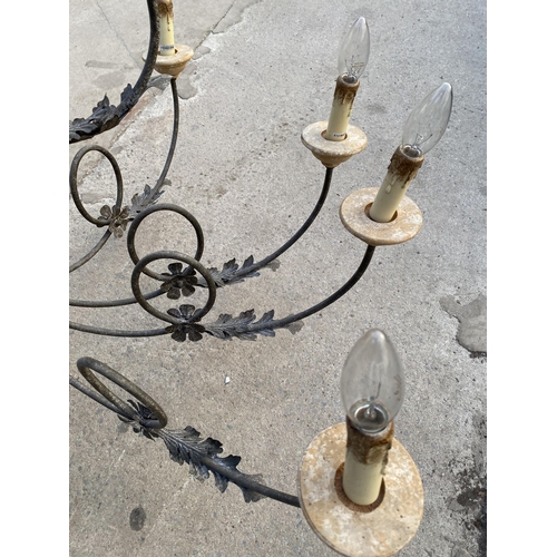 1204 - A VINTAGE STYLE 15 BRANCH CEILING LIGHT FITTING