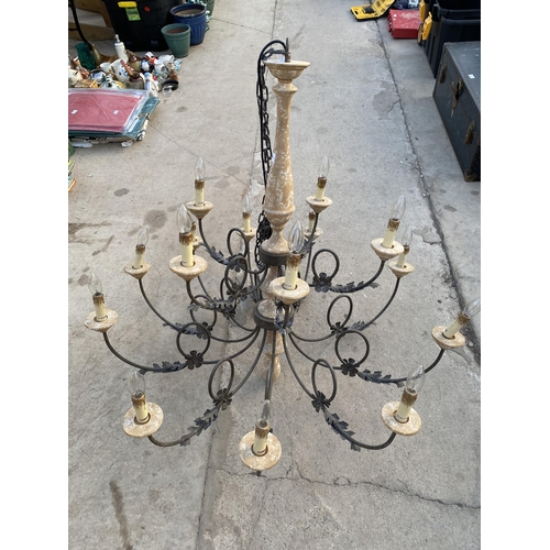 1208 - A VINTAGE STYLE 15 BRANCH CEILING LIGHT FITTING