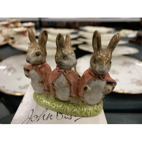 179 - SIX BESWICK BEATRIX POTTER FIGURES TO INCLUDE TIMMY WILLIE, THOMASINA TITTLEMOUSE, MRS TITTLEMOUSE, ... 