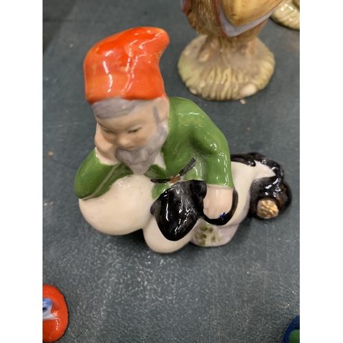 181 - A QUANTITY OF MINIATURE GNOMES TO INCLUDE METAL AND CERAMIC