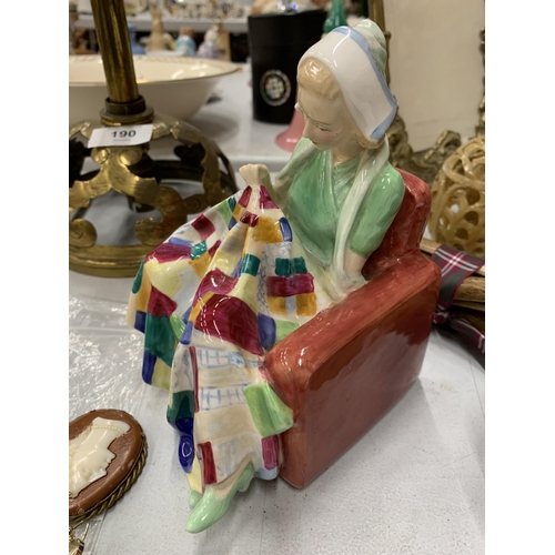 189 - A ROYAL DOULTON FIGURE 'PATCHWORK QUILT' HN 1954 - A/F