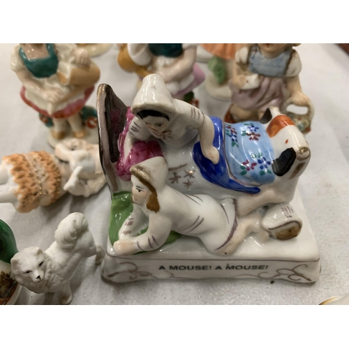 197 - A LARGE QUANTITY OF MINIATURE ITEMS TO INCLUDE CERAMIC FIGURES, ANIMALS, ETC