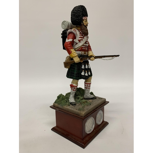 244 - A DANBURY MINT FIGURE OF A CRIMEAN WAR SOLDIER HEIGHT 32CM