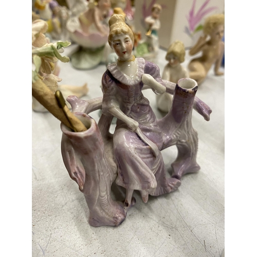 272 - A LARGE QUANTITY OF SMALL CERAMIC FIGURES TO INCLUDE CONTINENTAL, ART DECO STYLE, ETC