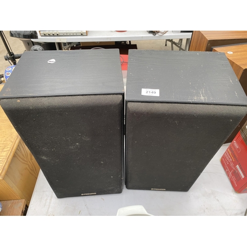 2149 - A PAIR OF BLACK WOODEN CASED PIONEER SPEAKERS