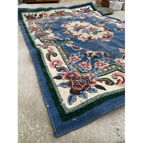 2196 - A BLUE PETTERNED RUG