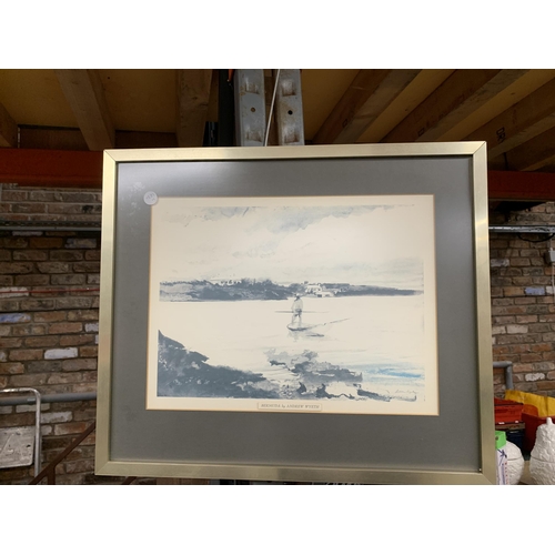 987 - A FRAMED PRINT TITLED 'BERMUDA'