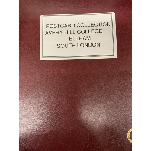 989 - A POSTCARD ALBUM OF AVERY HILL COLLEGE, ELTHAM, LONDON, VINTAGE POSTCARDS AND TWO ORDNANCE MAPS DATE... 