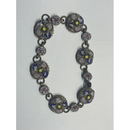 411 - A VINTAGE MICRO MOSAIC NECKLACE AND BRACELET