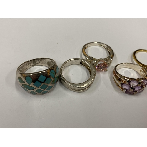 145 - FIVE ASSORTED SILVER RINGS