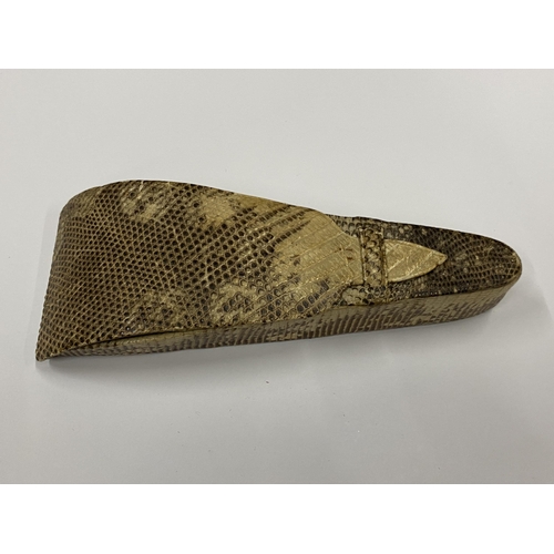 154 - A VINTAGE SNAKE SKIN SCISSORS CASE