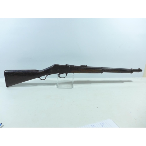 305 - AN OBSOLETE CALIBRE ENFIELD 1860 MARTINI HENRY ACTION CARBINE, 54CM BARREL, TOTAL LENGTH 96CM