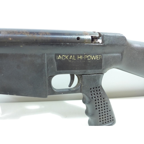 309 - A JACKAL HI-POWER .22 CALIBRE AIR RIFLE, 37CM BARREL, SERIAL NUMBER 11012, TOTAL LENGTH 103CM