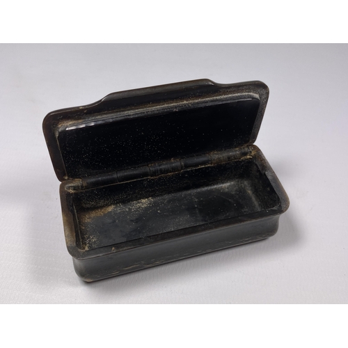 353 - A VICTORIAN WHALING HORN EFFECT TRINKET BOX