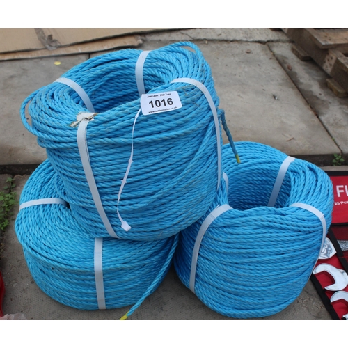 1016 - 3 ROLLS OF 6MM ROPE + VAT