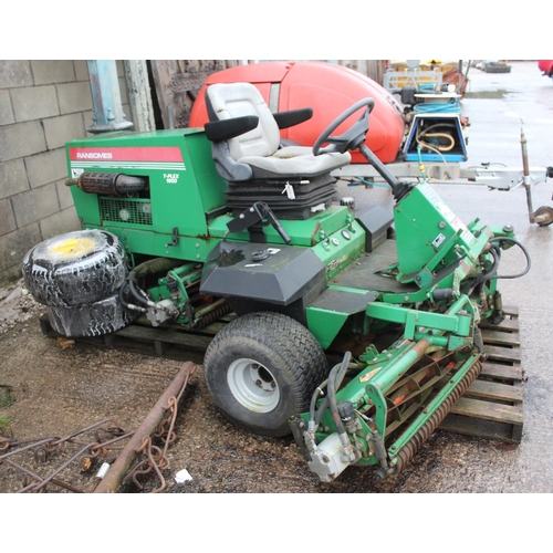 208 - RANSOMES T-PLEX 185D RIDE ON GANG MOWER APPROX 1400 HOURS CAME  MOWER 2 SPARE WHEELS & TYRES CAME FR... 