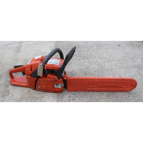 329 - A HUSQVARNA 120 PETROL CHAINSAW NO WARRANTY NO VAT