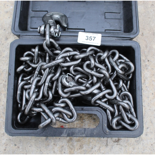 357 - A 14' CHAIN WITH HOOKS ON BOTH ENDS PLUS VAT