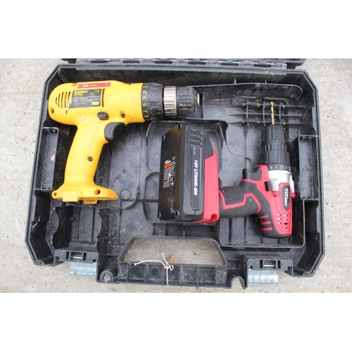 379 - A DEWALT BATTERY DRILL (NO BATTERY) AND A FURTHER BATTERY DRILL WITH BATTERY NO VAT