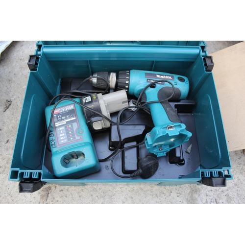 41 - A MAKITA 12V BATTERY DRILL WITH ONE BATTERY AND CHARGER PLUS VAT