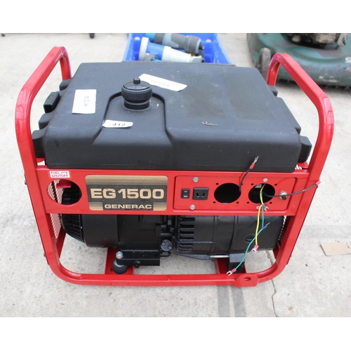 412 - GENBRIC EG 1500 GENERATOR  NO VAT