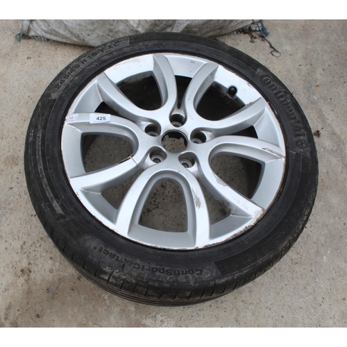 425 - 1 WHEEL ND TYRE CONTINENTAL 245 X 45 R18 YXL  NO VAT