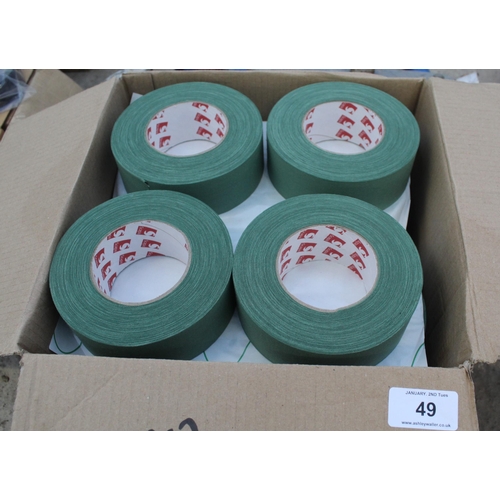 49 - SIXTEEN ROLLS OF PRESSURE SENSITIVE TAPE PLUS VAT