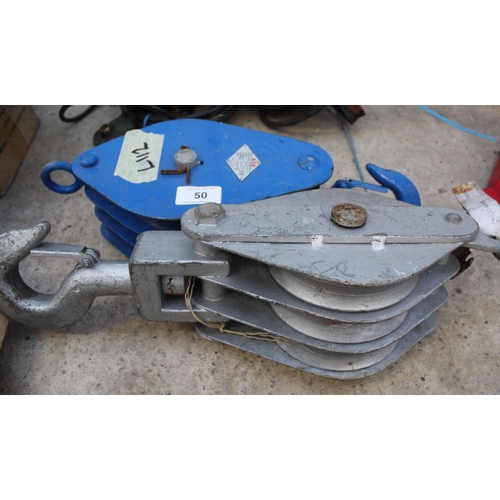 50 - TWO LARGE RECOVERY SNATCH BLOCKS PLUS VAT