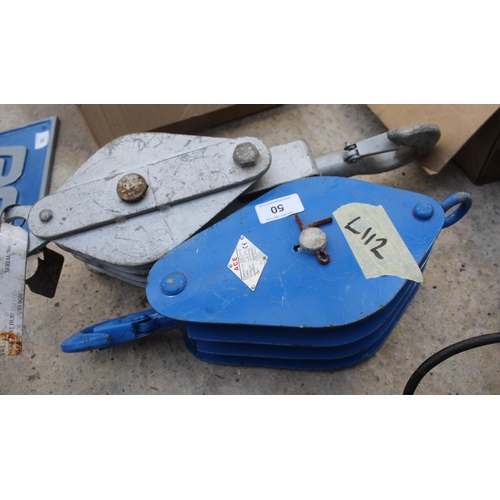 50 - TWO LARGE RECOVERY SNATCH BLOCKS PLUS VAT