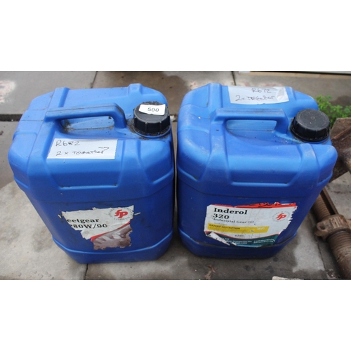 500 - 2  X  20L DRUMS OF GEAR OIL  NO VAT