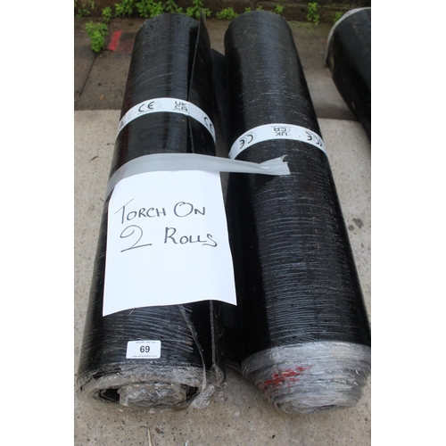 69 - TWO ROLLS OF TORCH ON ROOFING FELT NO VAT