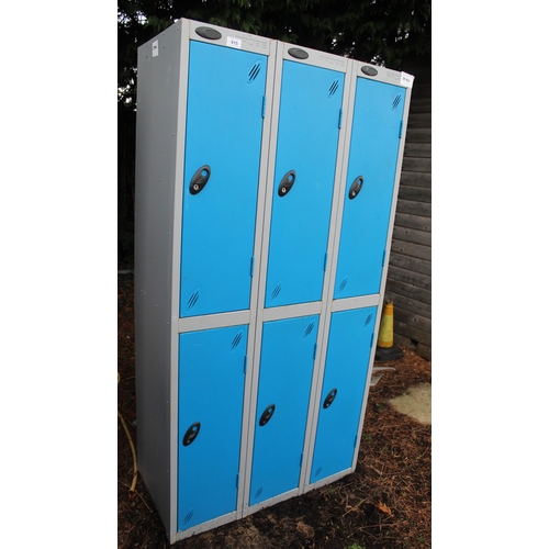 815 - CABINET OF 6 LOCKERS (NO KEYS)  + VAT