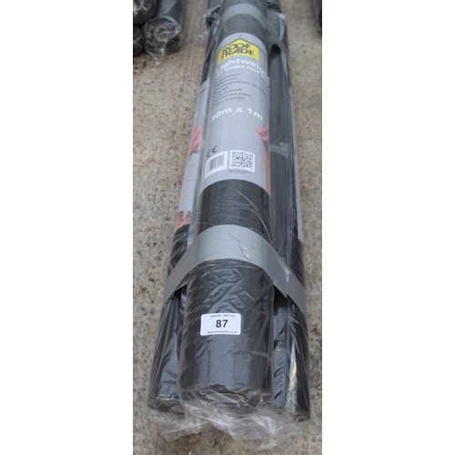 87 - THREE ROLLS OF 30M X 1M LIGHTWEIGHT UNDER TILE FELT NO VAT