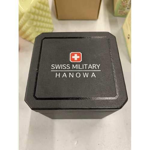 199 - A SWISS MILITARY 'HANOWA' WRISTWATCH - BOXED