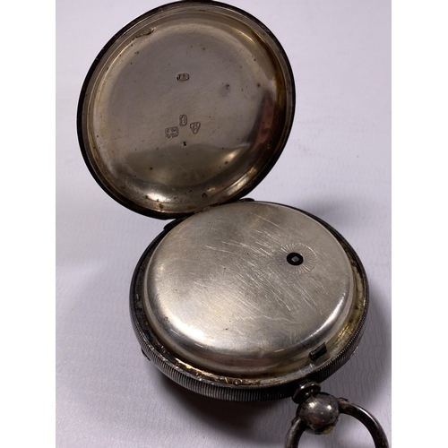 657 - A CHESTER HALLMARKED SILVER POCKET WATCH, A/F