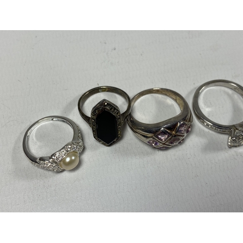 659 - FIVE ASSORTED SILVER RINGS