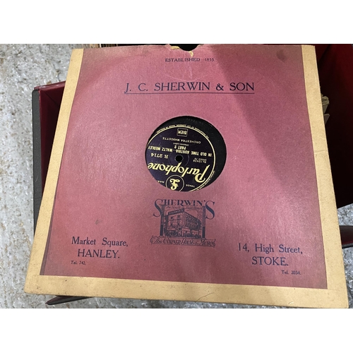 803 - A COLLECTION OF 78RPM RECORDS IN A CASE TO INCLUDE EVERY DAY IS MOTHER'S DAY, THE ROSARY, ETERNALLY,... 