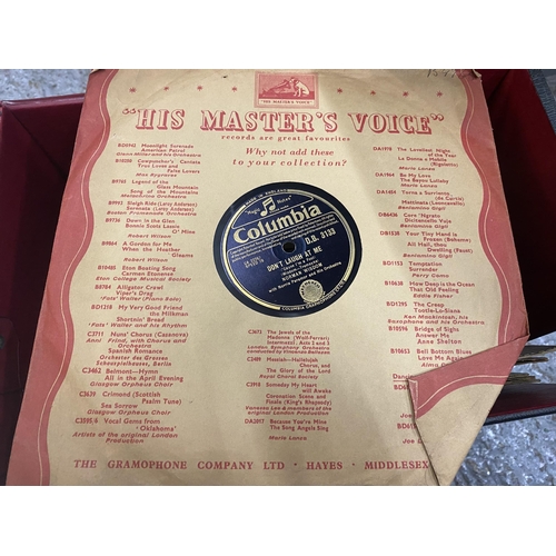 803 - A COLLECTION OF 78RPM RECORDS IN A CASE TO INCLUDE EVERY DAY IS MOTHER'S DAY, THE ROSARY, ETERNALLY,... 