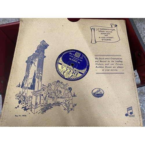 803 - A COLLECTION OF 78RPM RECORDS IN A CASE TO INCLUDE EVERY DAY IS MOTHER'S DAY, THE ROSARY, ETERNALLY,... 